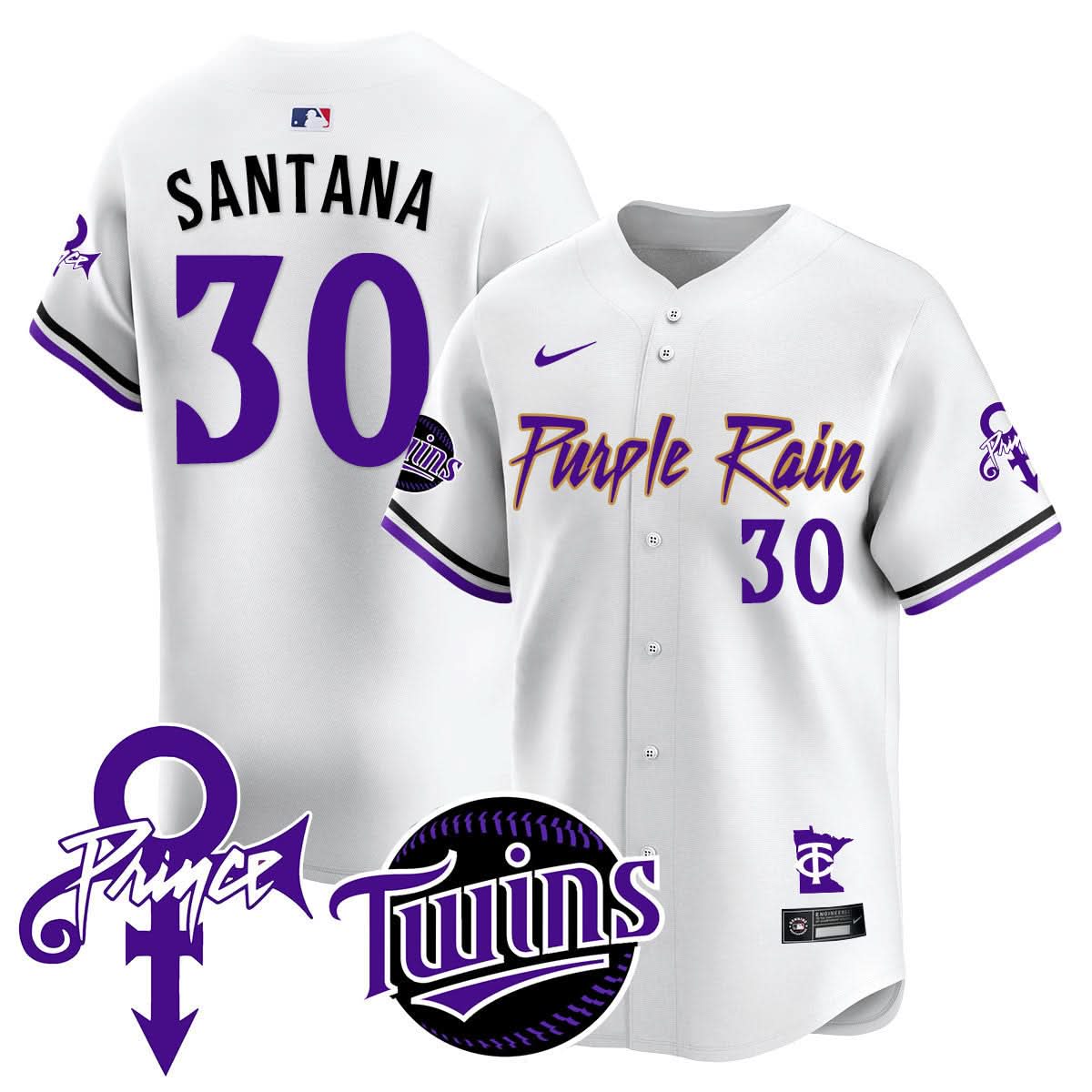 Minnesota Twins Prince Patch Vapor Premier Limited Jersey N1 - Stitched-Cuztomshoes