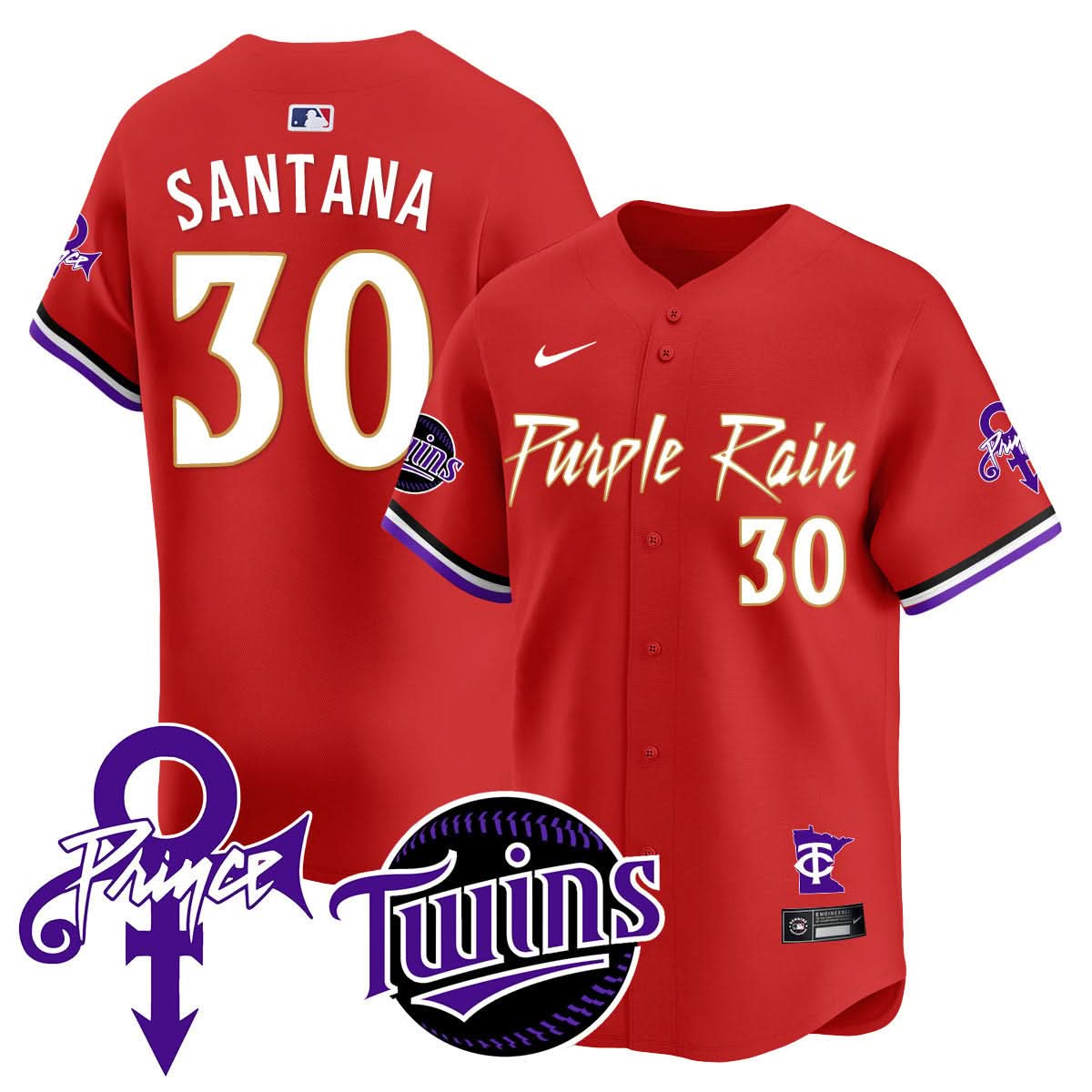 Minnesota Twins Prince Patch Vapor Premier Limited Jersey N1 - Stitched-Cuztomshoes