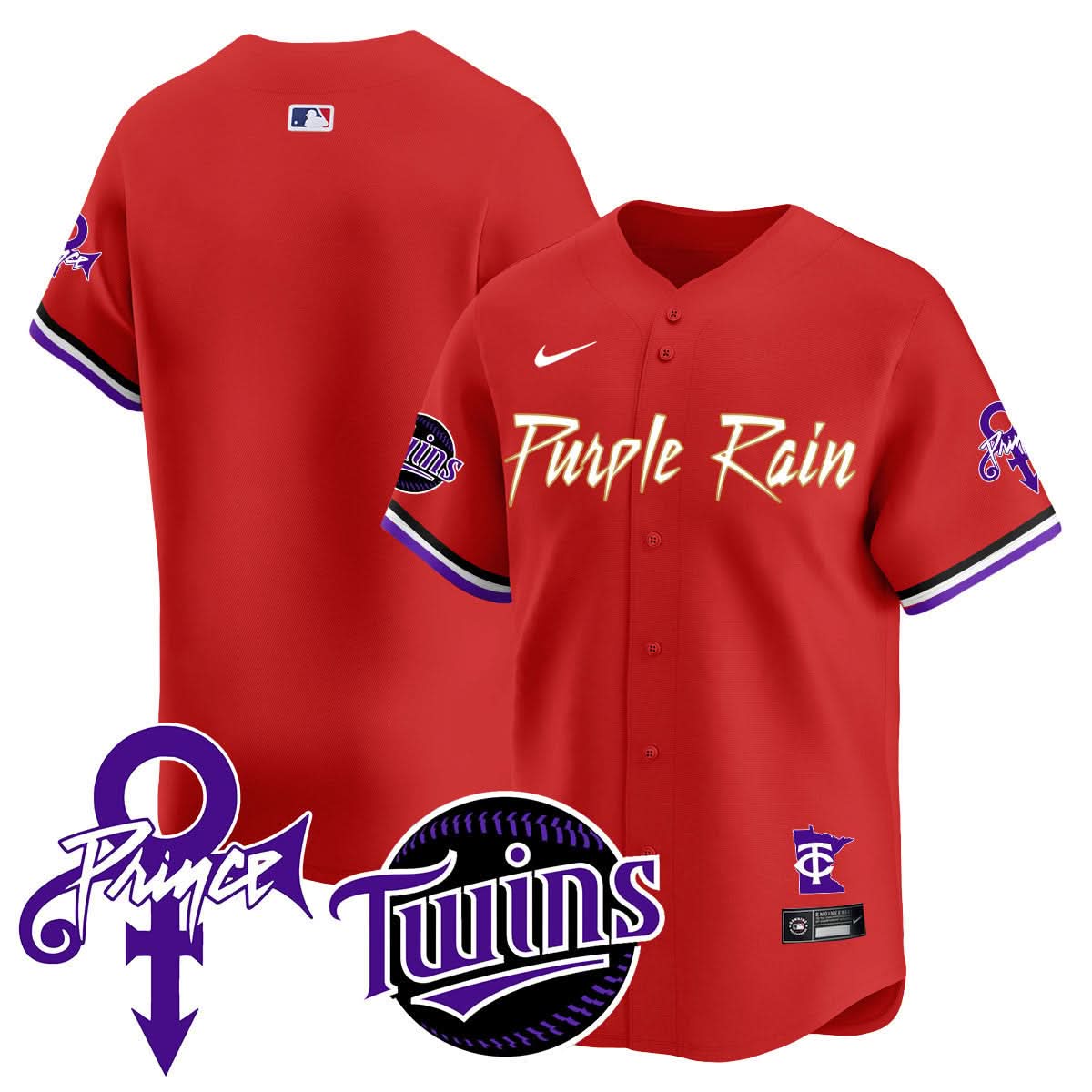 Minnesota Twins Prince Patch Vapor Premier Limited Jersey N1 - Stitched-Cuztomshoes