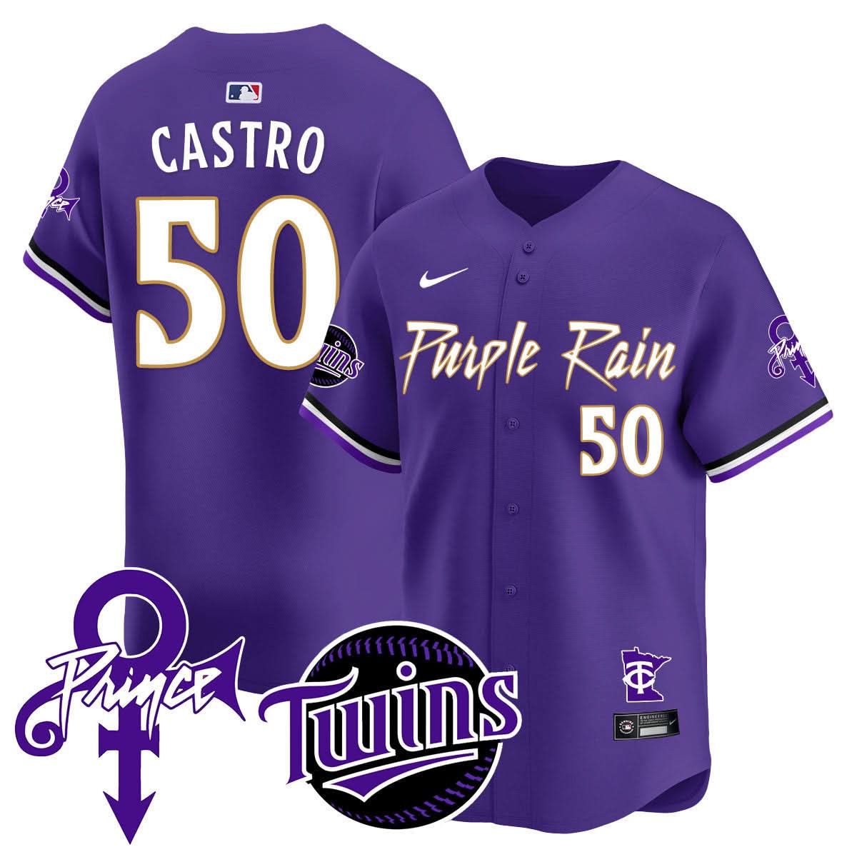 Minnesota Twins Prince Patch Vapor Premier Limited Jersey N1 - Stitched-Cuztomshoes