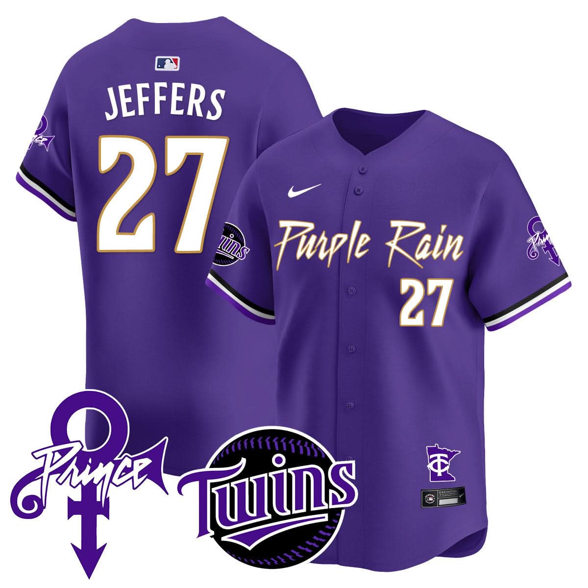 Minnesota Twins Prince Patch Vapor Premier Limited Jersey N1 - Stitched-Cuztomshoes