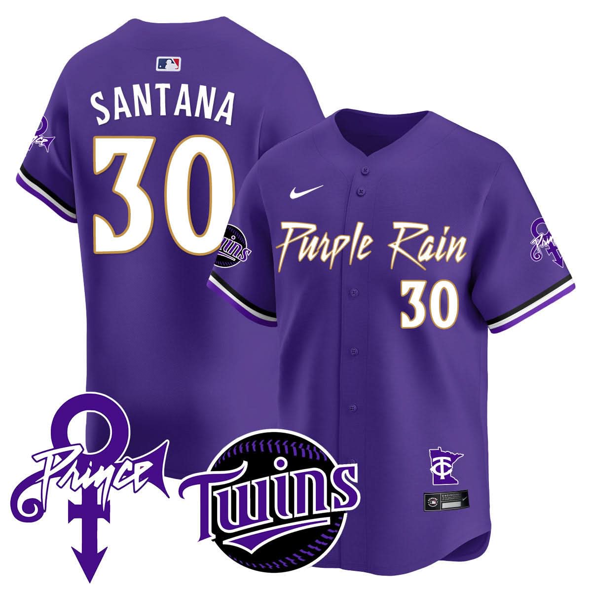 Minnesota Twins Prince Patch Vapor Premier Limited Jersey N1 - Stitched-Cuztomshoes