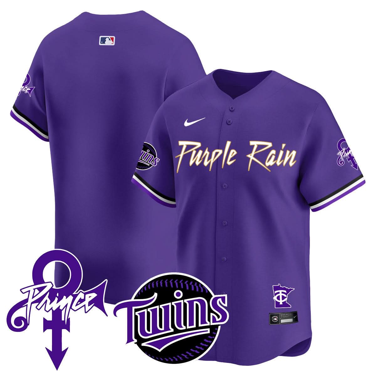 Minnesota Twins Prince Patch Vapor Premier Limited Jersey N1 - Stitched-Cuztomshoes