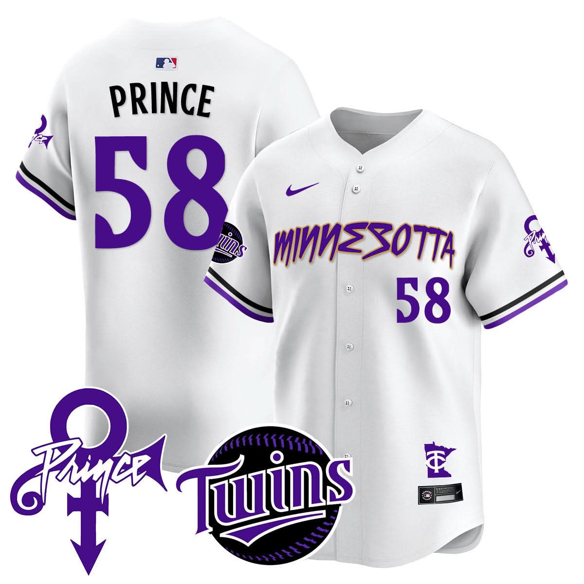 Minnesota Twins Prince Patch Vapor Premier Limited Jersey N2 - Stitched