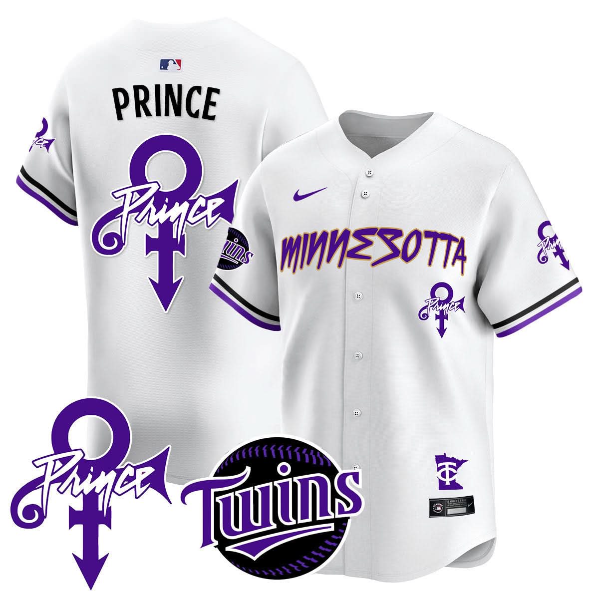 Minnesota Twins Prince Patch Vapor Premier Limited Jersey N2 - Stitched