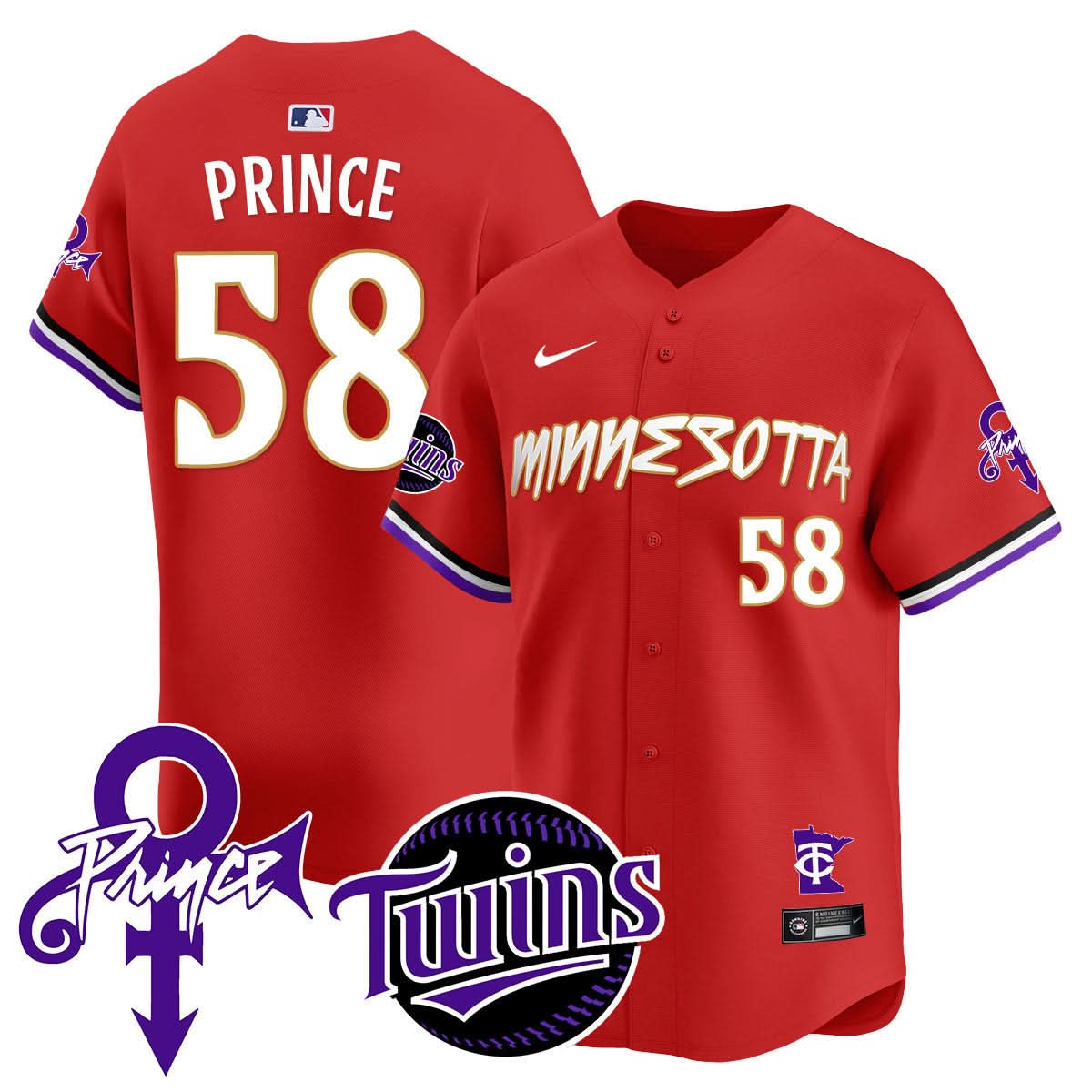 Minnesota Twins Prince Patch Vapor Premier Limited Jersey N2 - Stitched