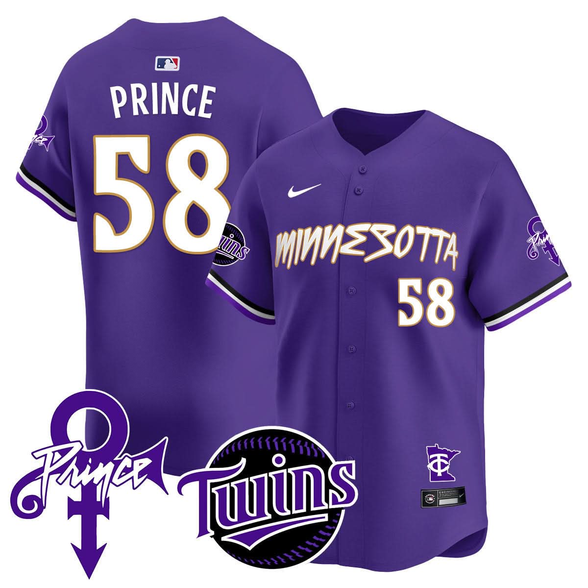 Minnesota Twins Prince Patch Vapor Premier Limited Jersey N2 - Stitched