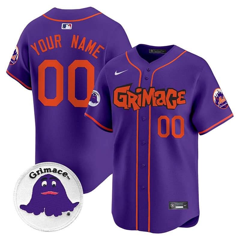 New York Mets Grimace Vapor Premier Limited Custom Jersey V2 - Stitched
