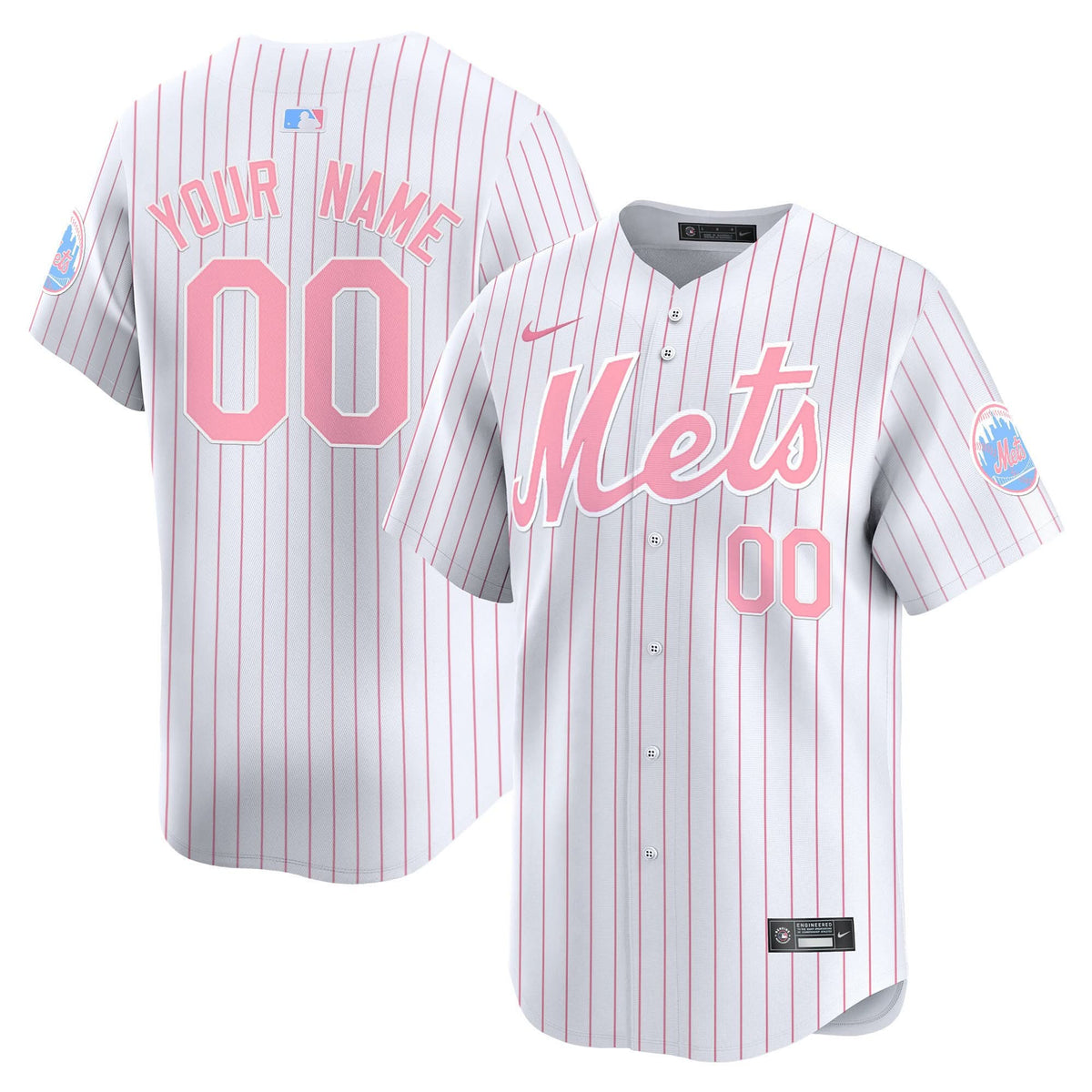 New York Mets Bubblegum Pink Vapor Premier Limited Custom Jersey - Stitched