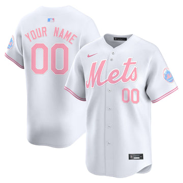 New York Mets Bubblegum Pink Vapor Premier Limited Custom Jersey - Stitched