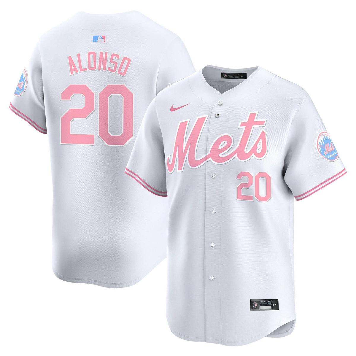 New York Mets Bubblegum Pink Vapor Premier Limited Jersey - Stitched