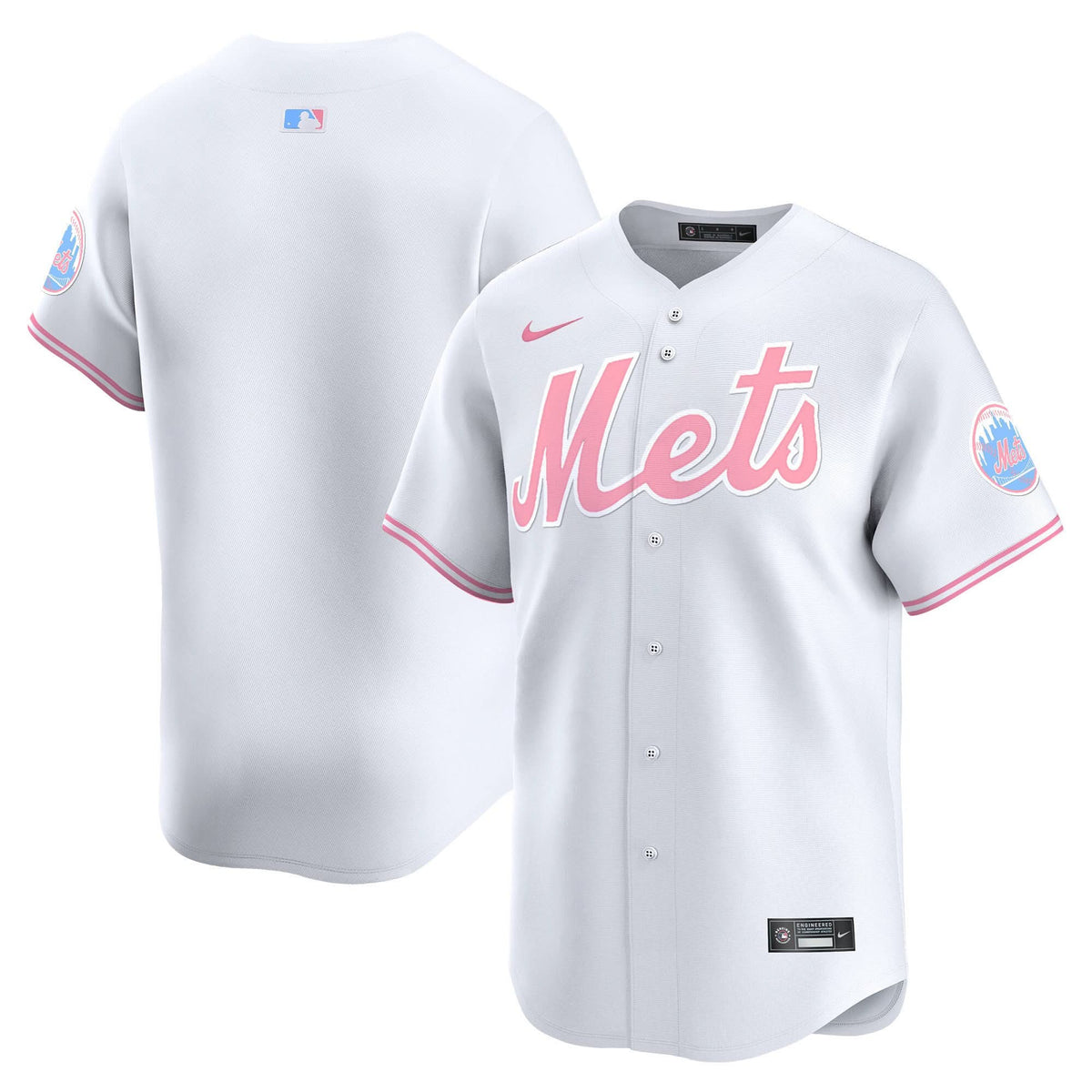 New York Mets Bubblegum Pink Vapor Premier Limited Jersey - Stitched