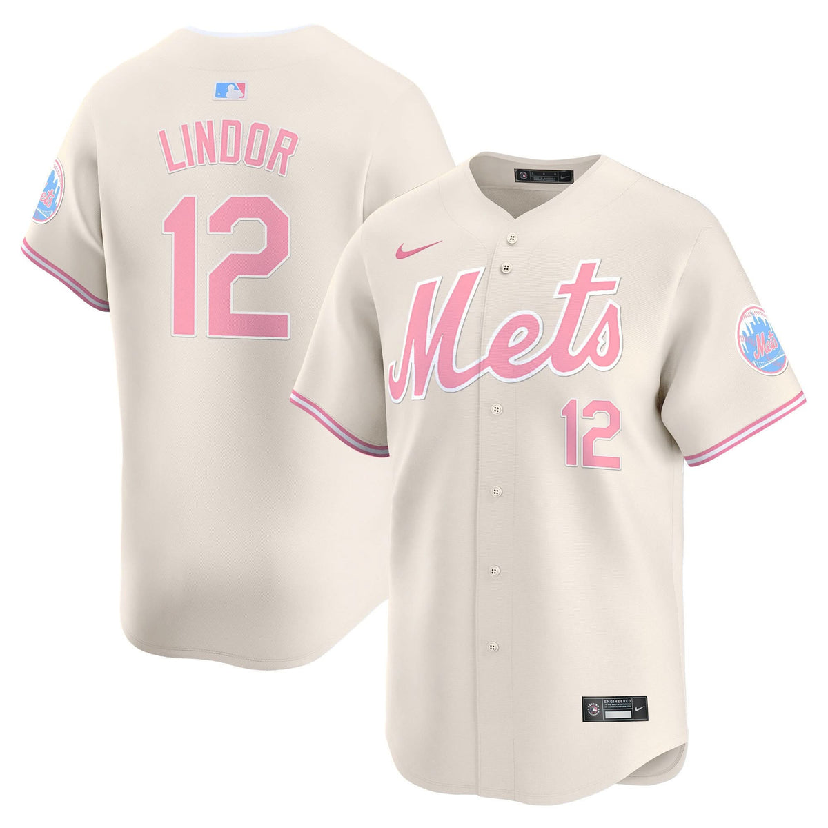 New York Mets Bubblegum Pink Vapor Premier Limited Jersey - Stitched