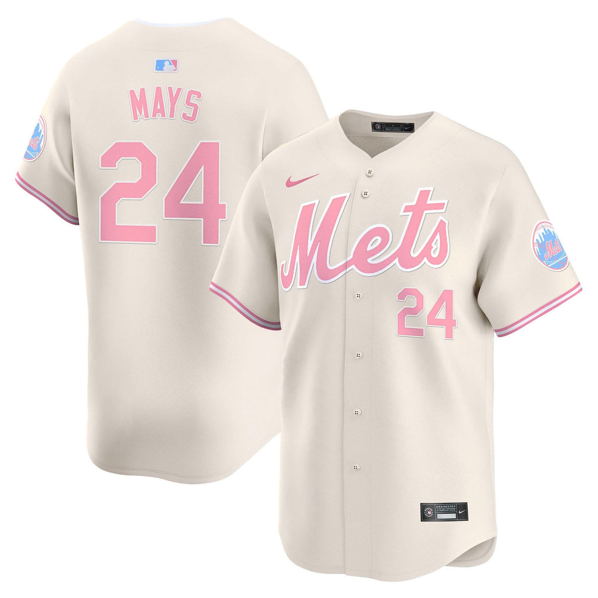 New York Mets Bubblegum Pink Vapor Premier Limited Jersey - Stitched