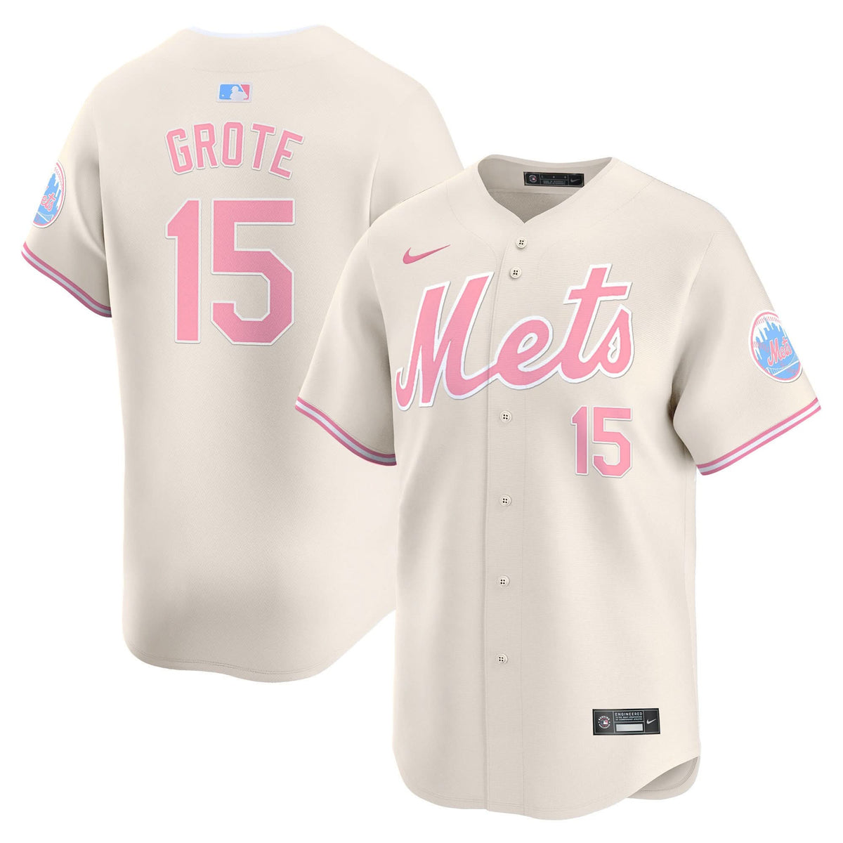 New York Mets Bubblegum Pink Vapor Premier Limited Jersey - Stitched
