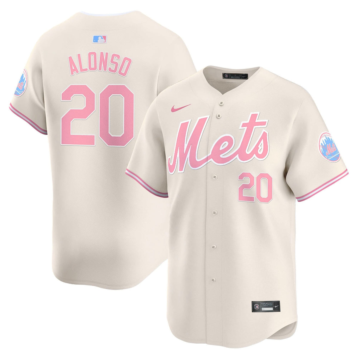 New York Mets Bubblegum Pink Vapor Premier Limited Jersey - Stitched