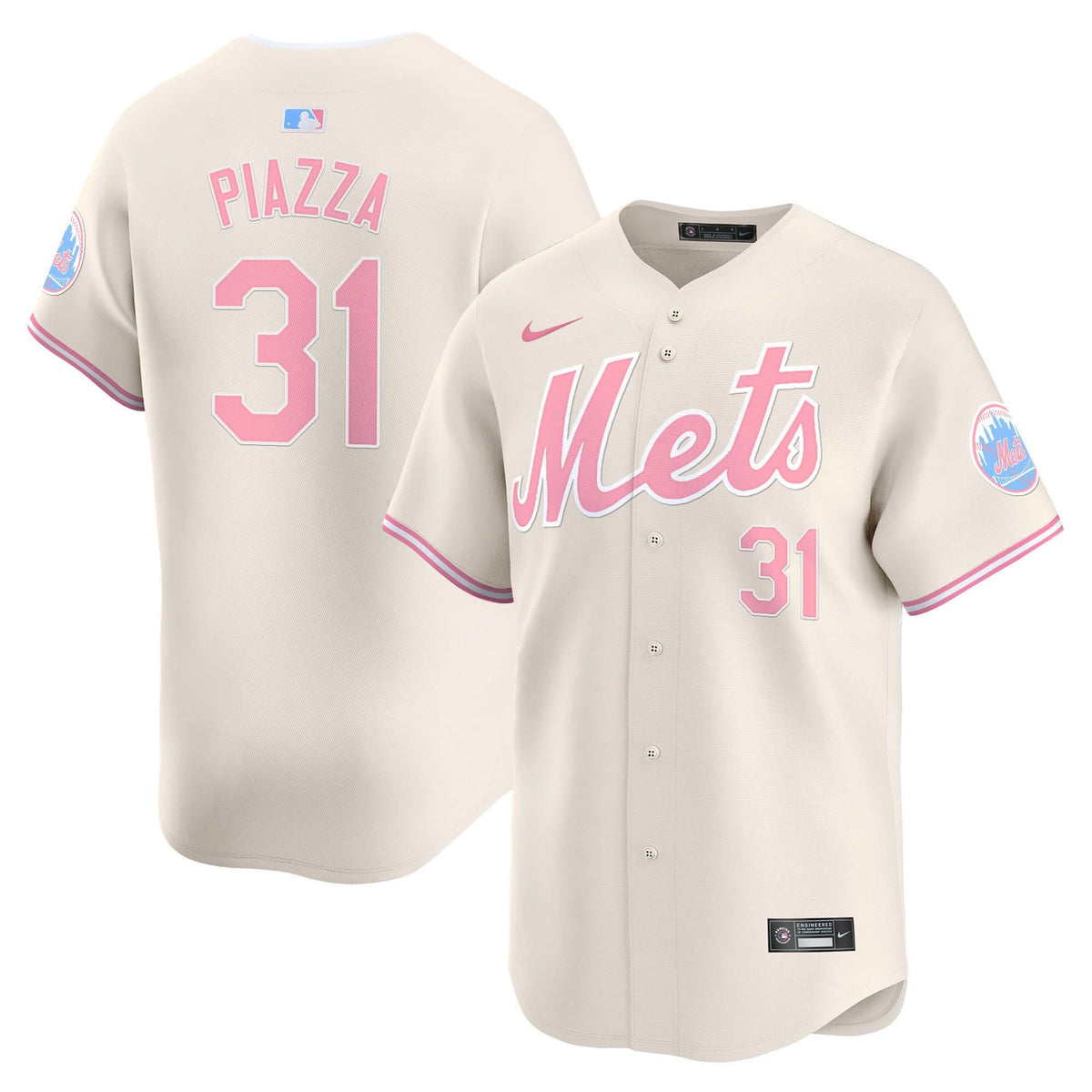 New York Mets Bubblegum Pink Vapor Premier Limited Jersey - Stitched