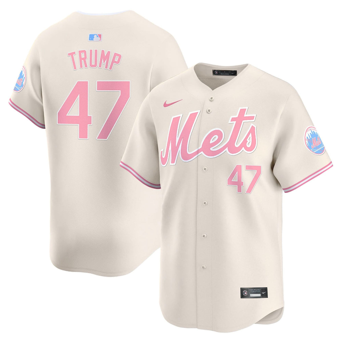 New York Mets Bubblegum Pink Vapor Premier Limited Jersey - Stitched