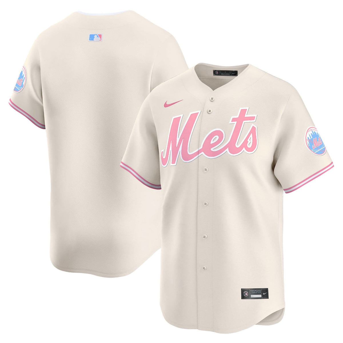 New York Mets Bubblegum Pink Vapor Premier Limited Jersey - Stitched