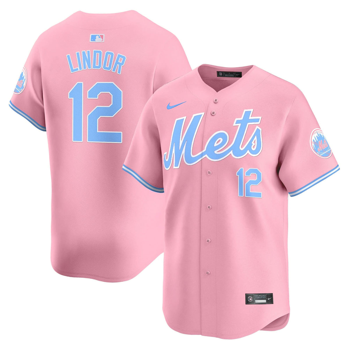 New York Mets Bubblegum Pink Vapor Premier Limited Jersey - Stitched
