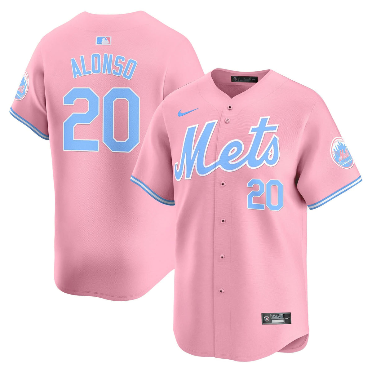New York Mets Bubblegum Pink Vapor Premier Limited Jersey - Stitched