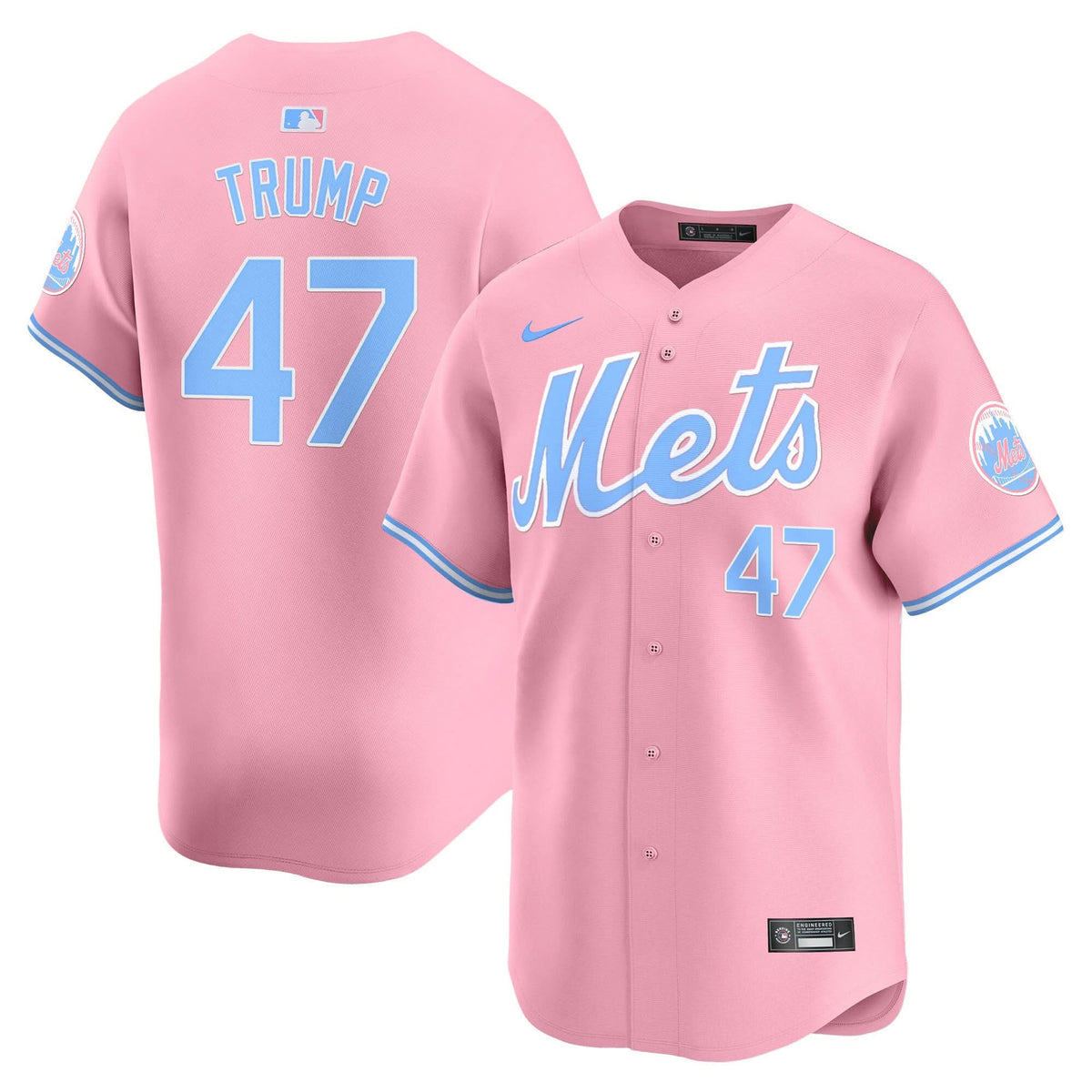 New York Mets Bubblegum Pink Vapor Premier Limited Jersey - Stitched