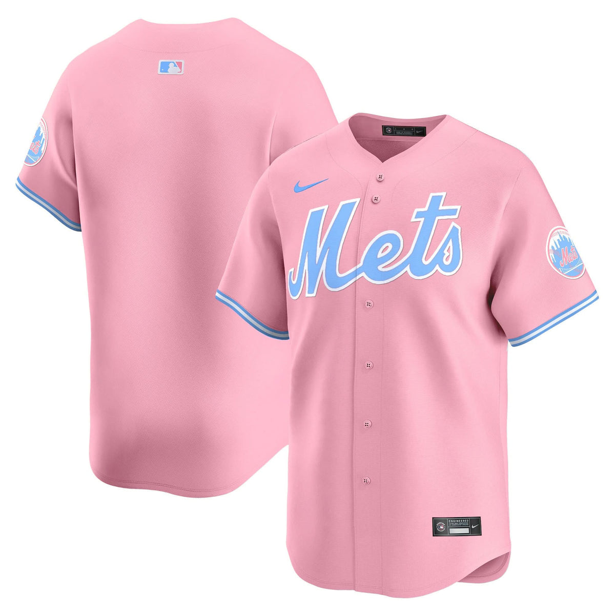 New York Mets Bubblegum Pink Vapor Premier Limited Jersey - Stitched