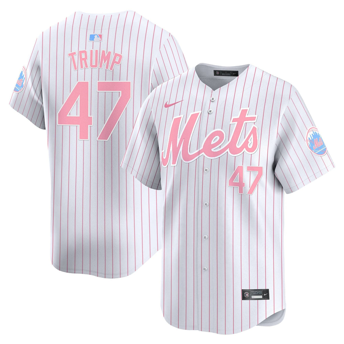 New York Mets Bubblegum Pink Vapor Premier Limited Jersey - Stitched