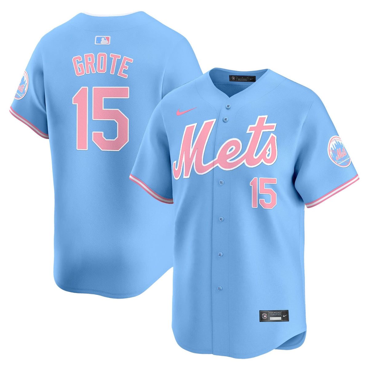 New York Mets Bubblegum Pink Vapor Premier Limited Jersey - Stitched