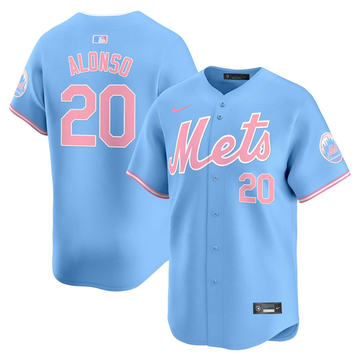 New York Mets Bubblegum Pink Vapor Premier Limited Jersey - Stitched