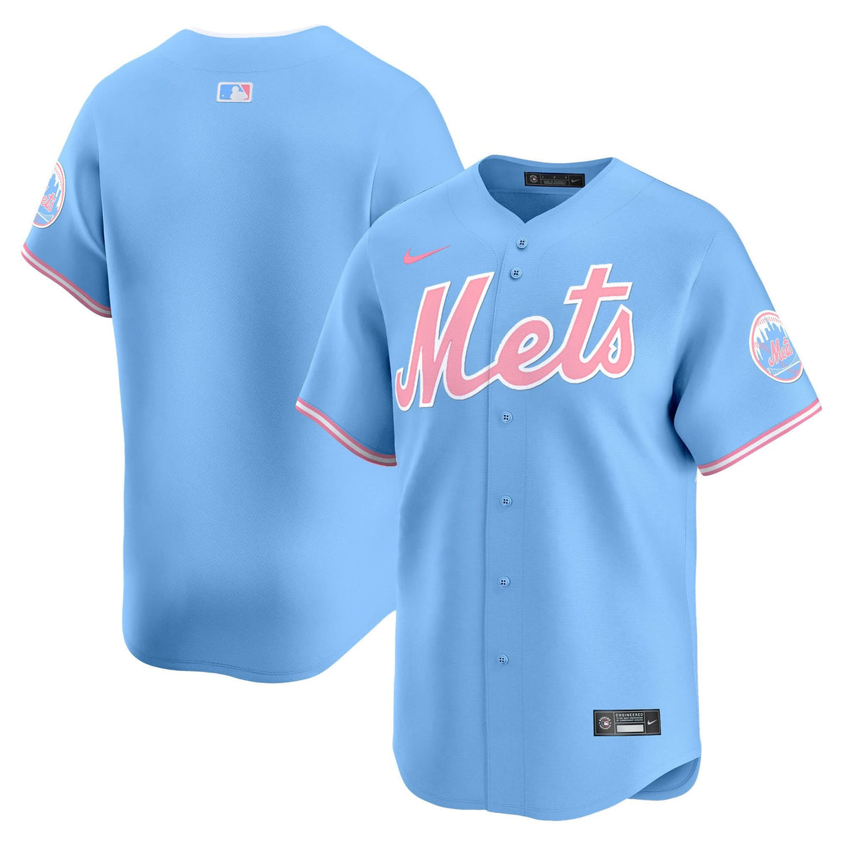 New York Mets Bubblegum Pink Vapor Premier Limited Jersey - Stitched