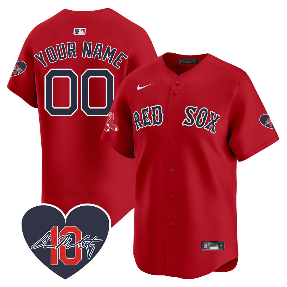 Boston Red Sox Custom Jersey - Memorial Patch - Stitched