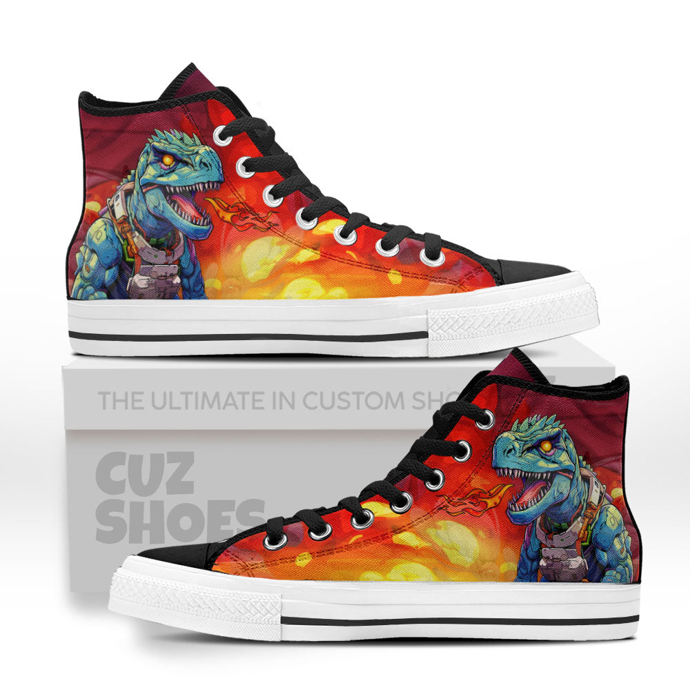 Robot T-rex High Top Sneakers Dinosaur Custom Shoes PT0507-cuztomshoes.com