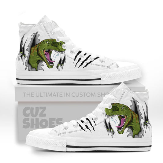 T-rex Claws High Top Sneakers Dinosaur Custom Shoes PT3006-cuztomshoes.com