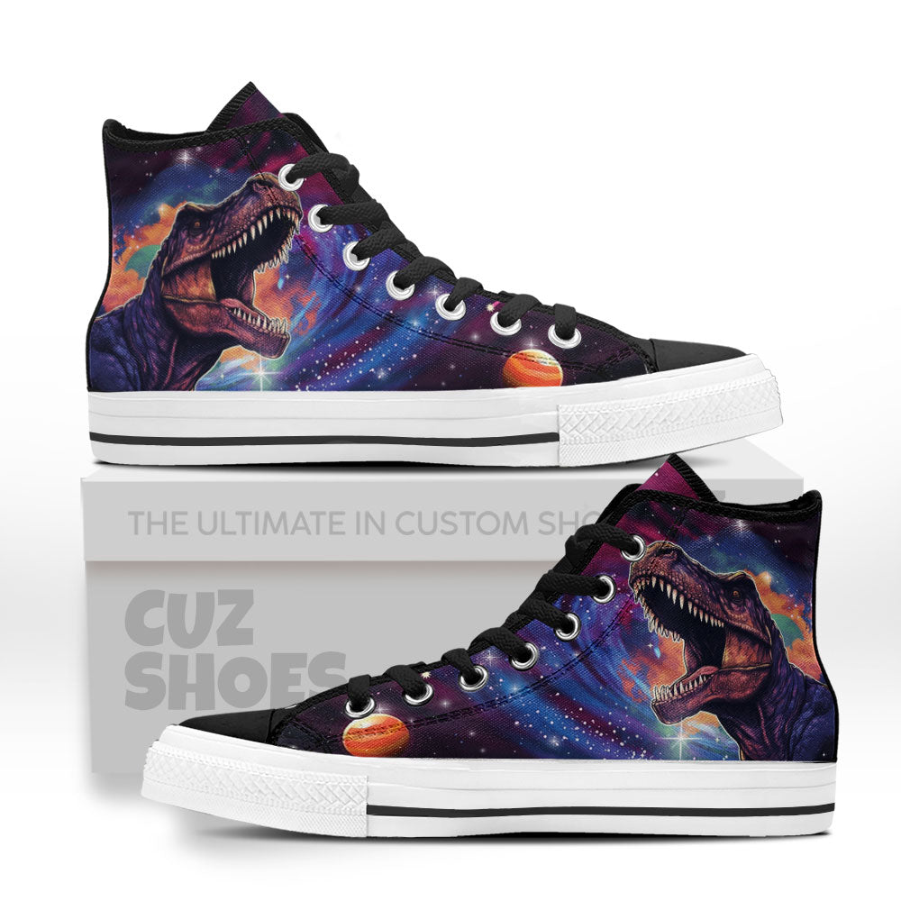 T-rex Universe High Top Sneakers Dinosaur Custom Shoes PT1807-cuztomshoes.com