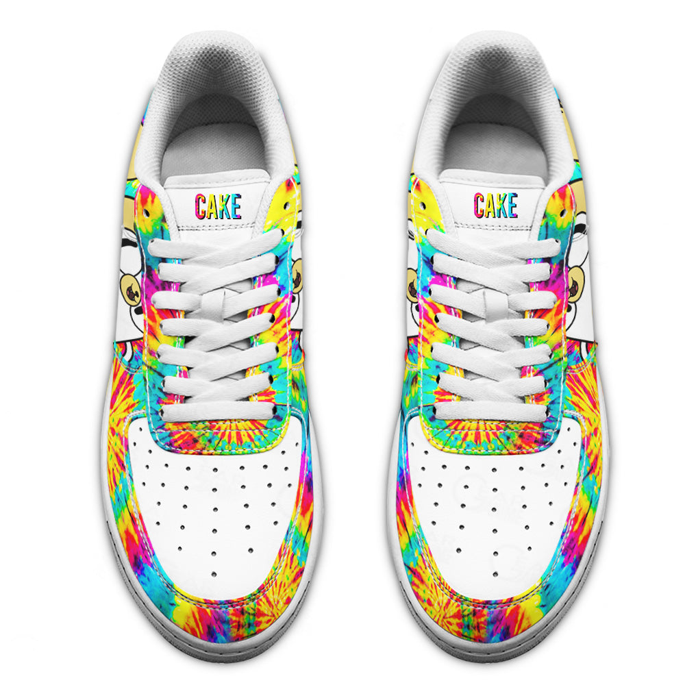 Adventure Time Cake Air Sneakers Custom Tie Dye Style- Cuztomshoes