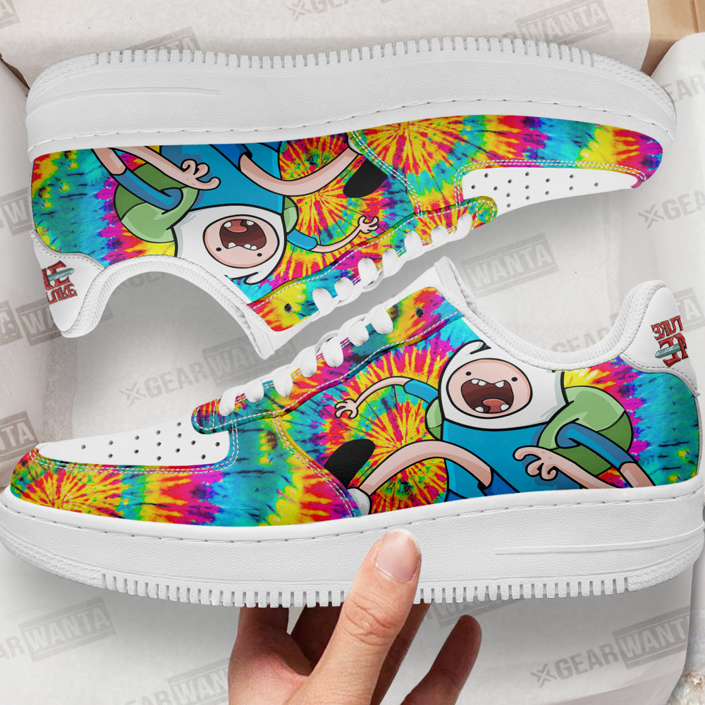 Adventure Time Finn The Human Air Sneakers Custom Tie Dye Style- Cuztomshoes