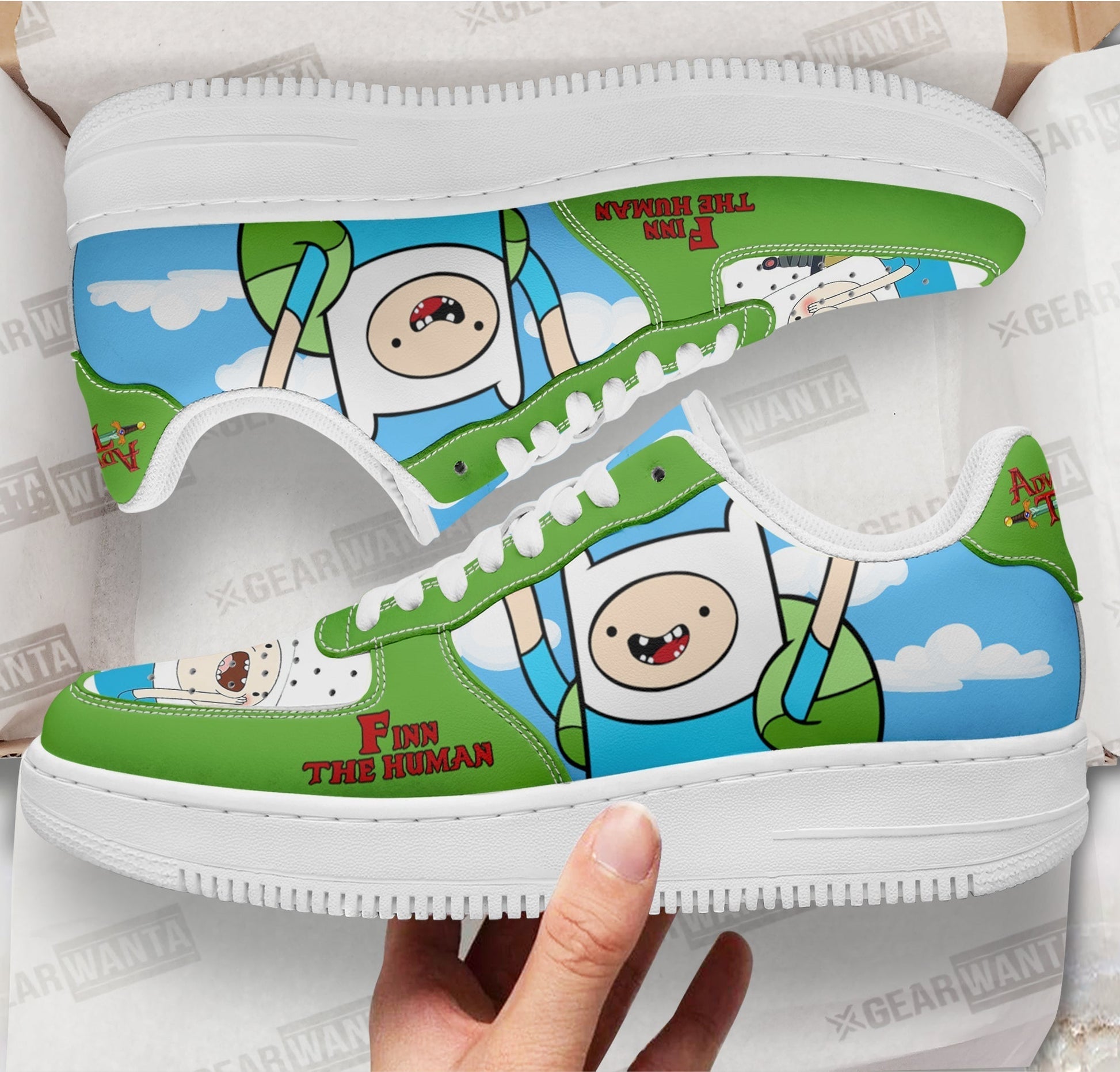 Adventure Time Finn The Human Rogers Air Sneakers- Cuztomshoes