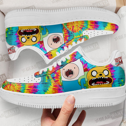 Adventure Time Finn x Jake Air Sneakers Custom Tie Dye Style- Cuztomshoes