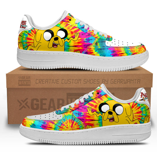 Adventure Time Jake The Dog Air Sneakers Custom Tie Dye Style- Cuztomshoes