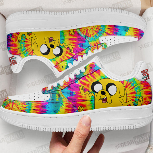 Adventure Time Jake The Dog Air Sneakers Custom Tie Dye Style- Cuztomshoes