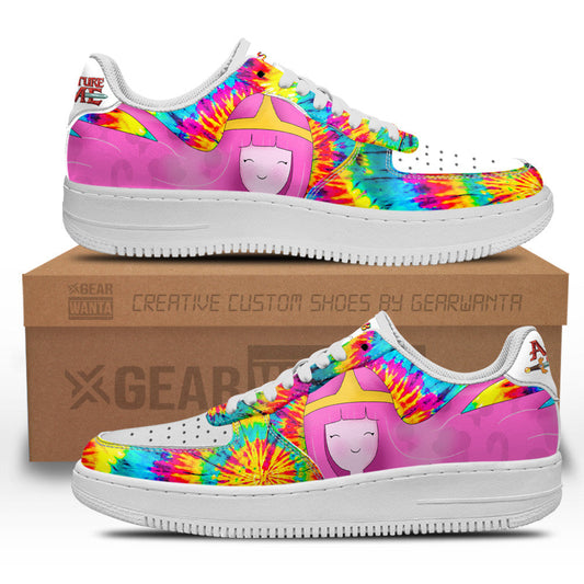 Adventure Time Princess Bubblegum Air Sneakers Custom Tie Dye Style- Cuztomshoes