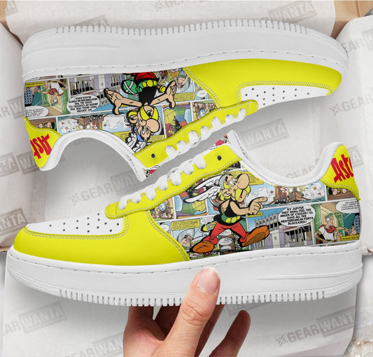 Asterix Air Sneakers Custom Superhero Comic Shoes- Cuztomshoes