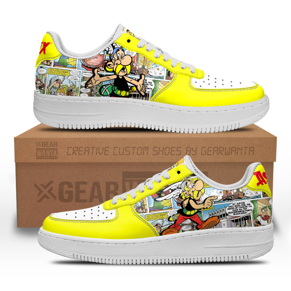 Asterix Air Sneakers Custom Superhero Comic Shoes- Cuztomshoes