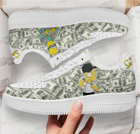 Bart Simpson Air Sneakers Custom Simpson Cartoon Shoes- Cuztomshoes