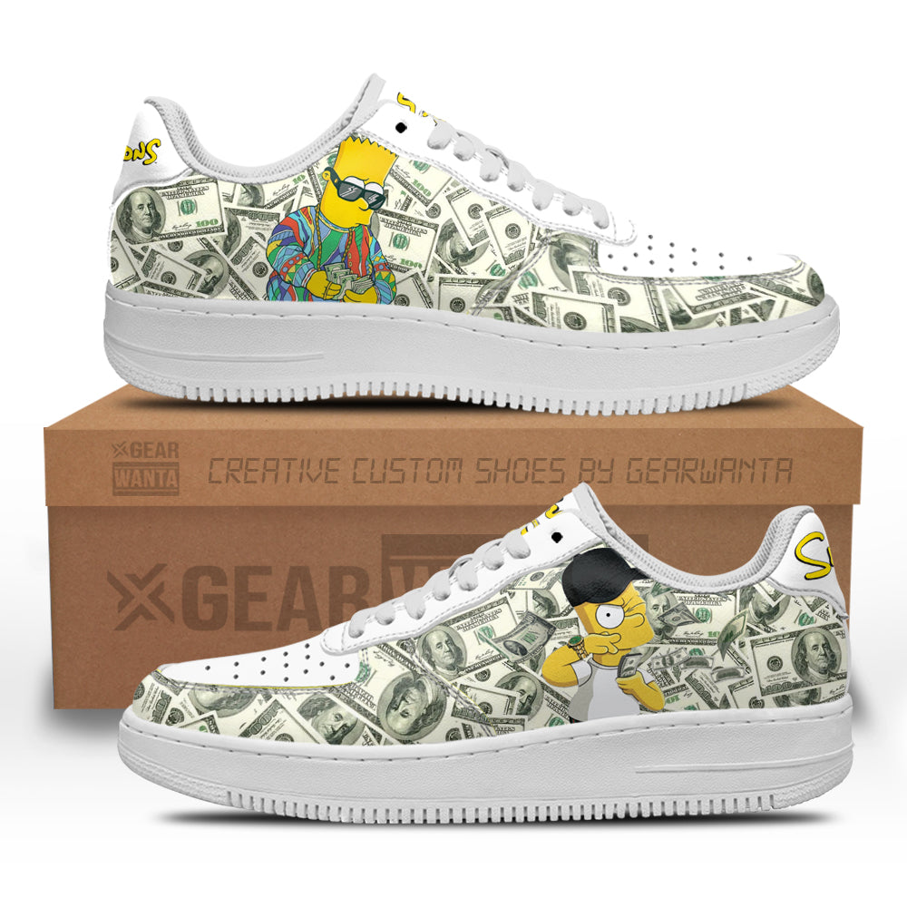 Bart Simpson Air Sneakers Custom Simpson Cartoon Shoes- Cuztomshoes