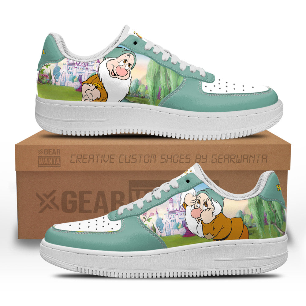 Bashful Snow White and 7 Dwarfs Custom Air Sneakers QD12- Cuztomshoes