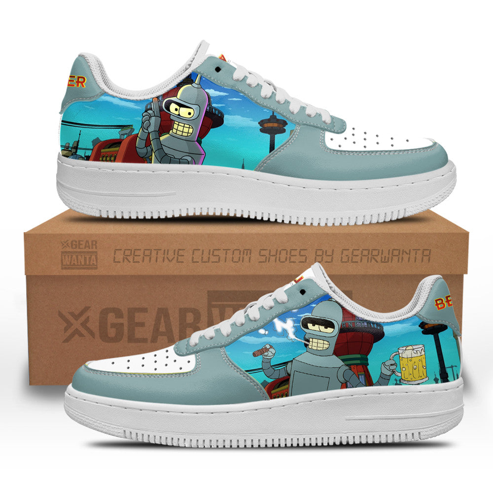 Bender Futurama Custom Air Sneakers QD12- Cuztomshoes