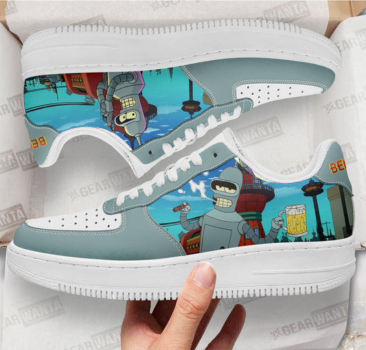 Bender Futurama Custom Air Sneakers QD12- Cuztomshoes