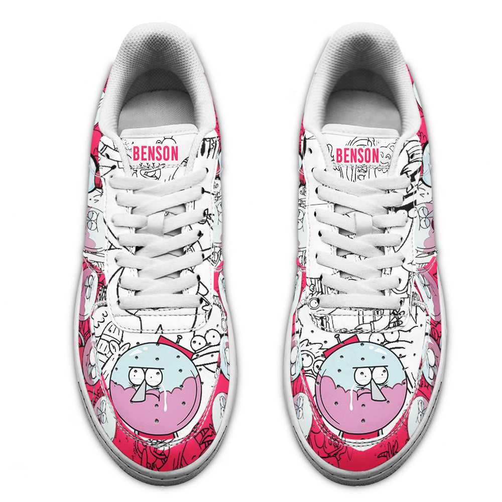 Benson Dunwoody Regular Show Air Sneakers Custom Cartoon Shoes- Cuztomshoes